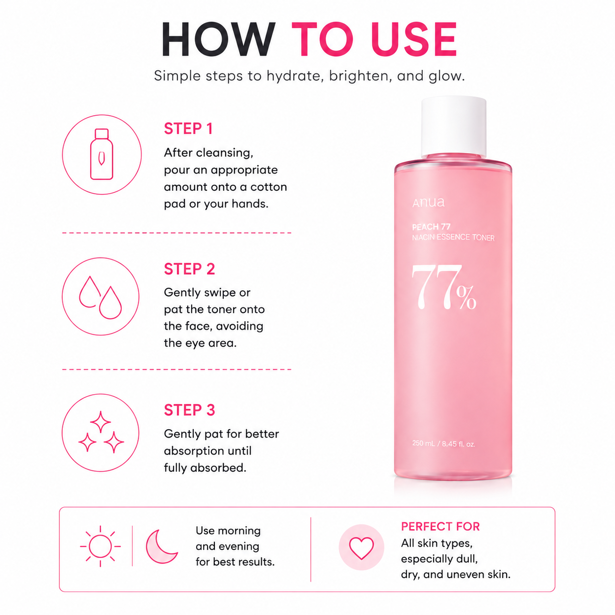 Anua Peach 77 Niacin Essence Toner (250ml)