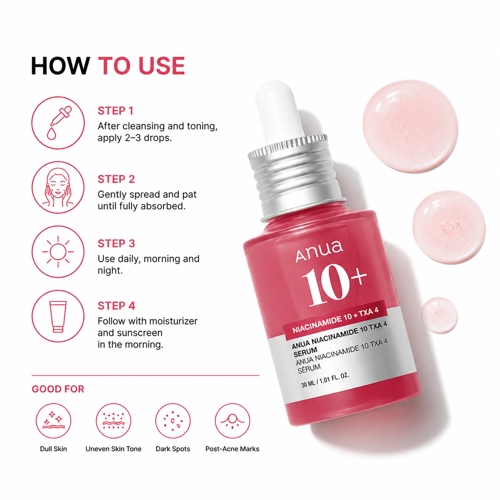 Anua Niacinamide 10% + TXA 4% Dark Spot Correcting Serum (30ml)