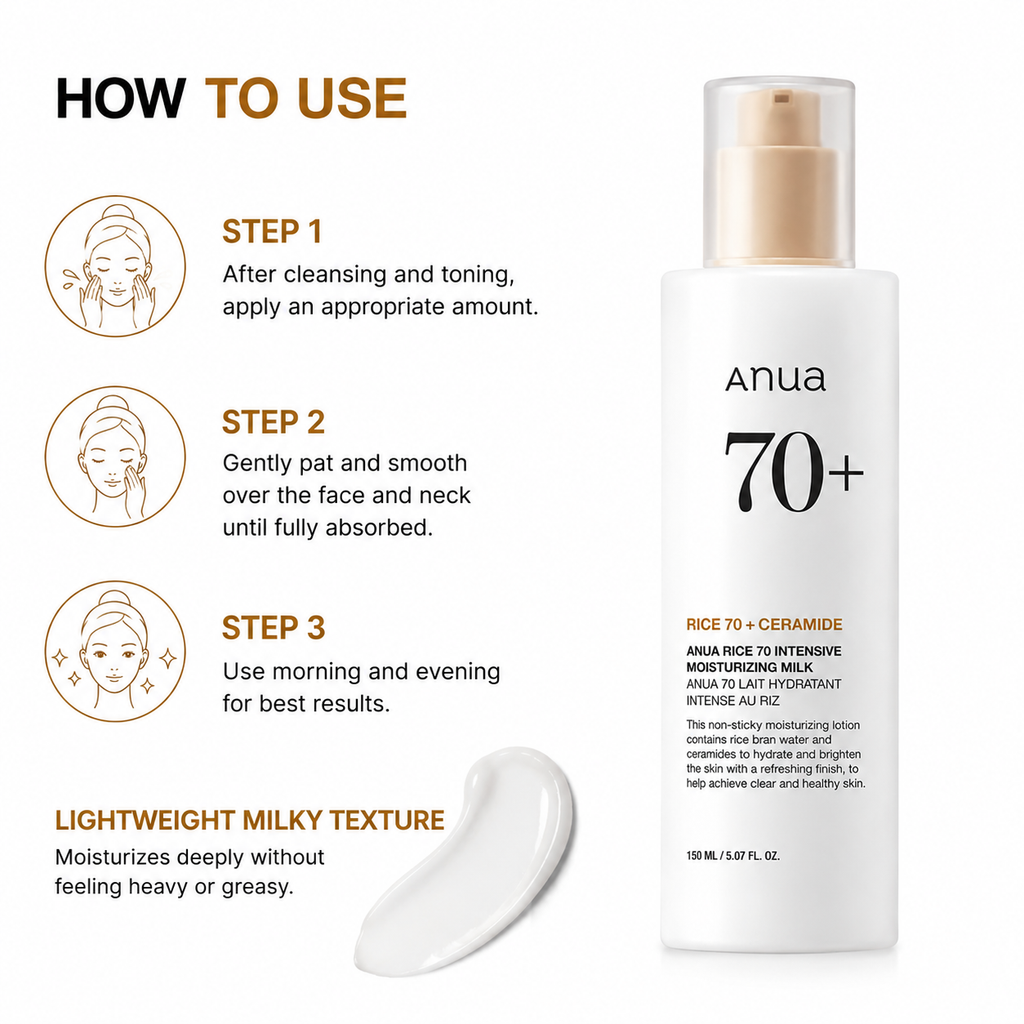 Anua Rice 70 Intensive Moisturizing Milk (150ml)