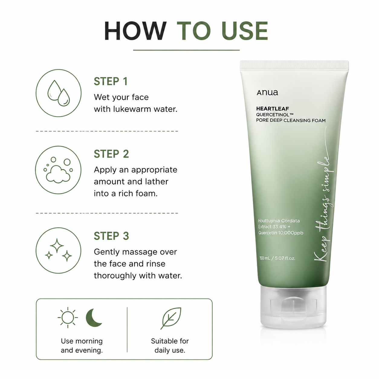 Anua Heartleaf Quercetinol Pore Deep Cleansing Foam