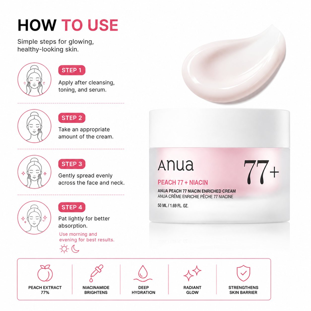 Anua Peach 77 Niacin Enriched Cream (50ml)